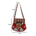 thumbnail image 4 of Oiur Non-woven Cartoon Santa Claus Snowman Elk Christmas Candy Bag Plaid Pattern Eve Handheld Gift Bag Christmas Tote Candy Bag, 4 of 8