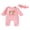 Pink, variant on BemeyourBBs Newborn Baby Girl Raccoon Romper Outfits Winter Fall Spring Clothes Long Sleeve Racoon Print Jumpsuit with Headband Set
