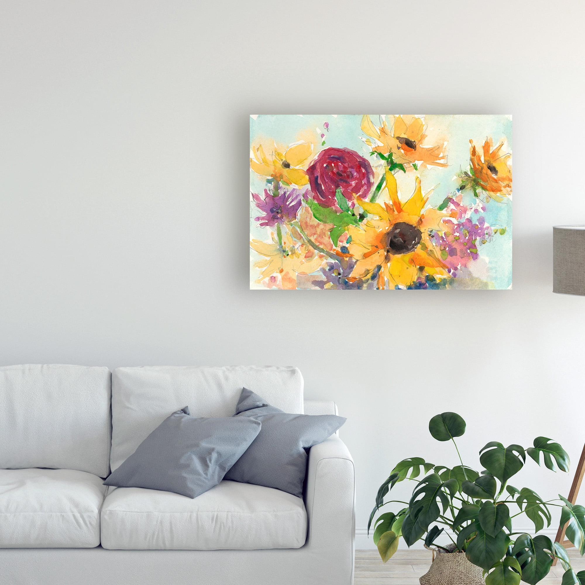 Trademark Fine Art 'Bright Wild Flowers II' Canvas Art by Samuel Dixon