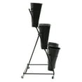 thumbnail image 4 of Flower Display Stand W/ 12PCS Buckets, 3 Layers Metal Plant Stand with Wheels, 4 of 12