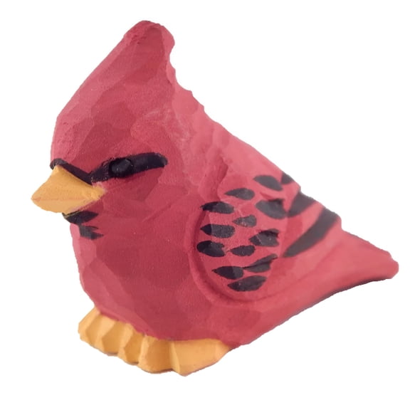 XIBUFE 2026 New Cardinal Bird Wood Figurine - Miniature Handmade Red Art Carved Small Animals Collectible Memorial Gift for Home,Office,Desk,Shelf