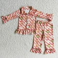 thumbnail image 1 of Conjunto de pijama de manga larga con botones para niños, ropa de dormir de Papá Noel, pantalones con estampado de vaca, ropa infantil, venta al por mayor, 1 of 2