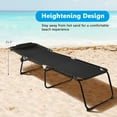 thumbnail image 4 of Costway Folding Beach Lounge Chair Heightening Design Patio Lounger w/ Pillow-Black, 4 of 11