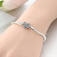 thumbnail image 3 of NARMO European 925 Sterling Silver 5A Zircon Heart Clasp Snake Bracelet fit Charm Bead Pendant for Women Jewelry, 3 of 6