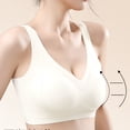 thumbnail image 5 of Kvture Supportive Bras for Older Women Seamless Wireless Push Up No Underwire Full Coverage Comfortable Bralette White Bra M, 5 of 7