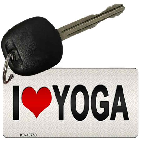 I Love Yoga Silver Novelty Metal Key Chain KC-10750 3 x 1.5 Key Chain (KC)