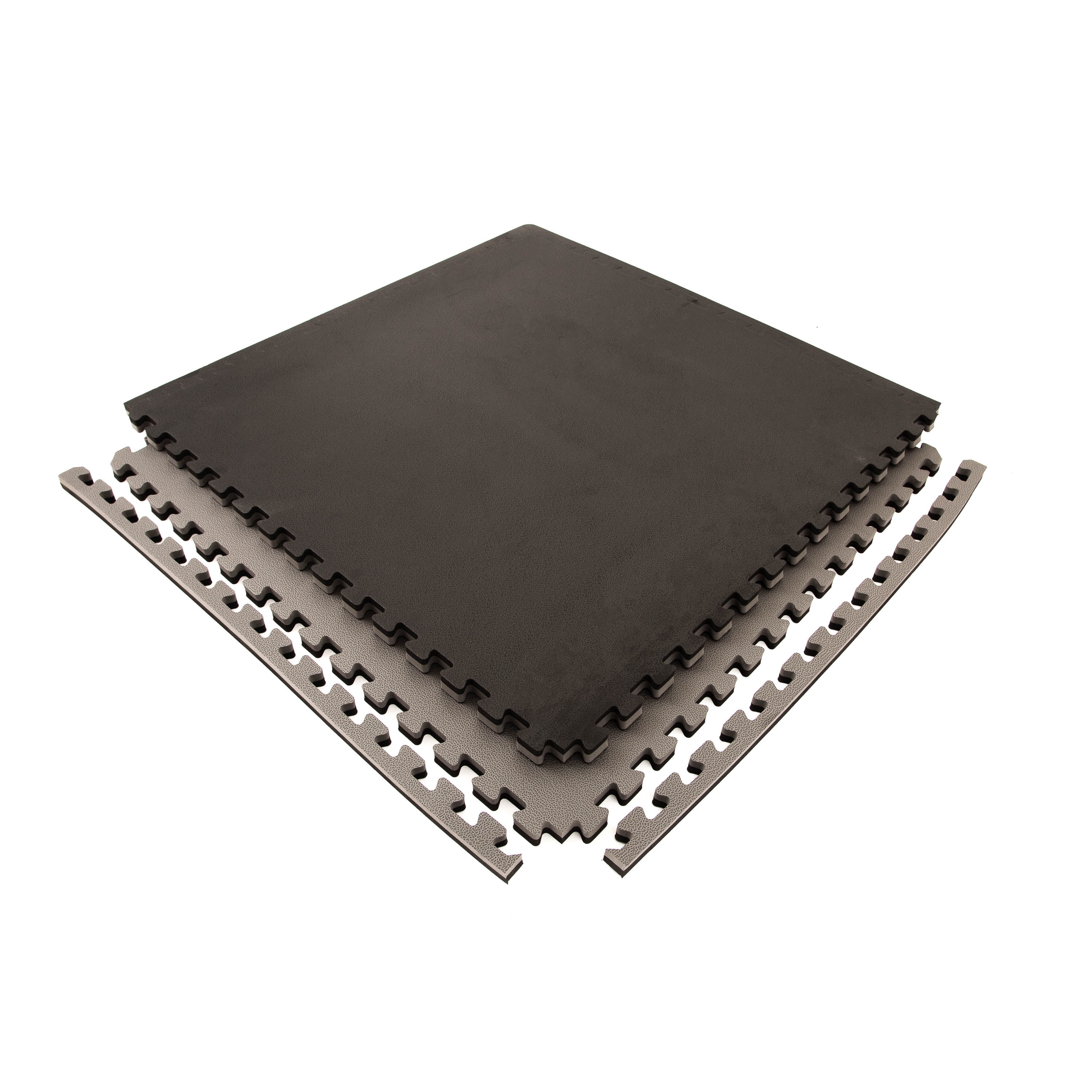 FlooringInc MMA Mats 2'x2' Tiles Great for Wrestling and Home Gym Flooring (25 Pack Black Grey