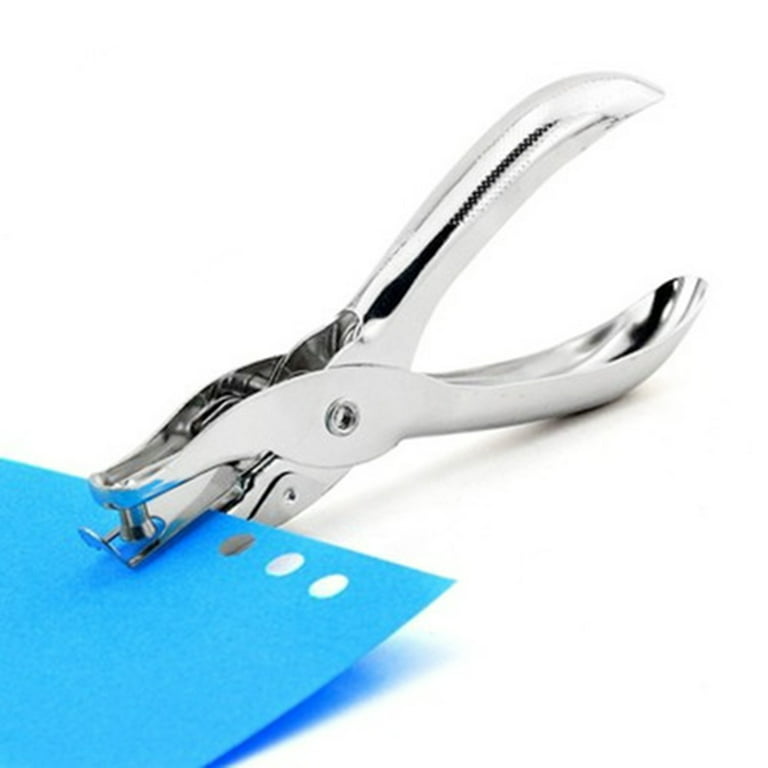 Hevirgo 6mm Hole Puncher Single-Hole Multifunctional Metal Hole Punch Pliers for Ticket Silver Metal