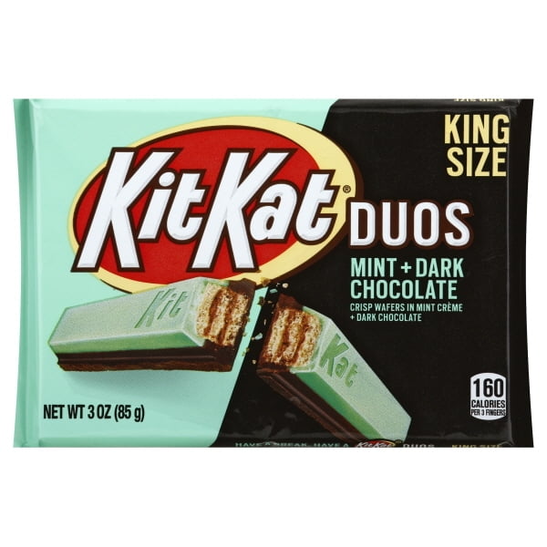 Kit Kat Duos Mint And Dark Chocolate King Size Candy Bar 3 Oz