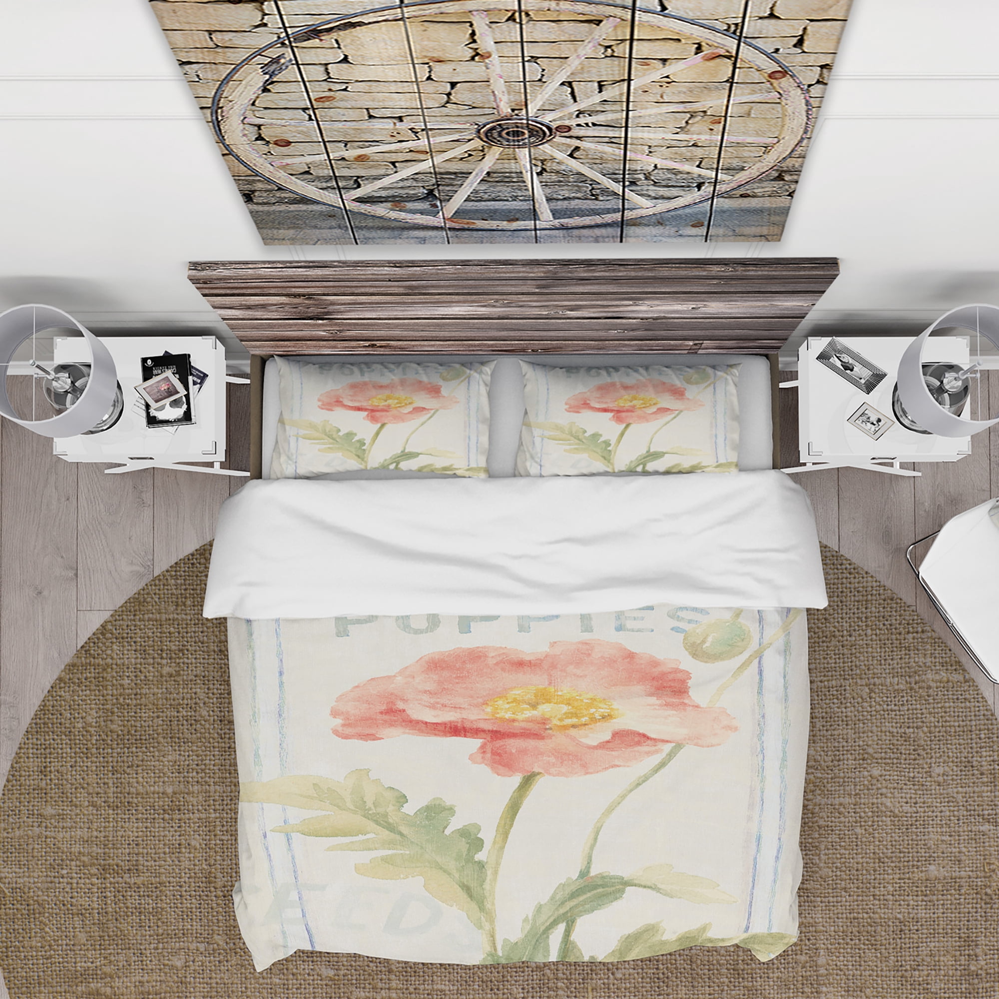 Designart 'Floursack Florals IV' Cottage Duvet Cover Set