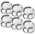 thumbnail image 5 of iKonbi Stainless Steel 3 in 1 Three Compartment Nasta/Snacks/Dinner Plate- Set of 6, 5 of 5