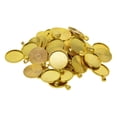 thumbnail image 1 of jifeng 50PCS 1 Inch Round Necklace Pendant Setting Cabochon Base Tray Bezel Blank Golden, 1 of 9