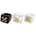 thumbnail image 1 of 3Pcs Simple Resin Finger Ring Creative Fashion Ring Girl Finger Decoration, 1 of 8