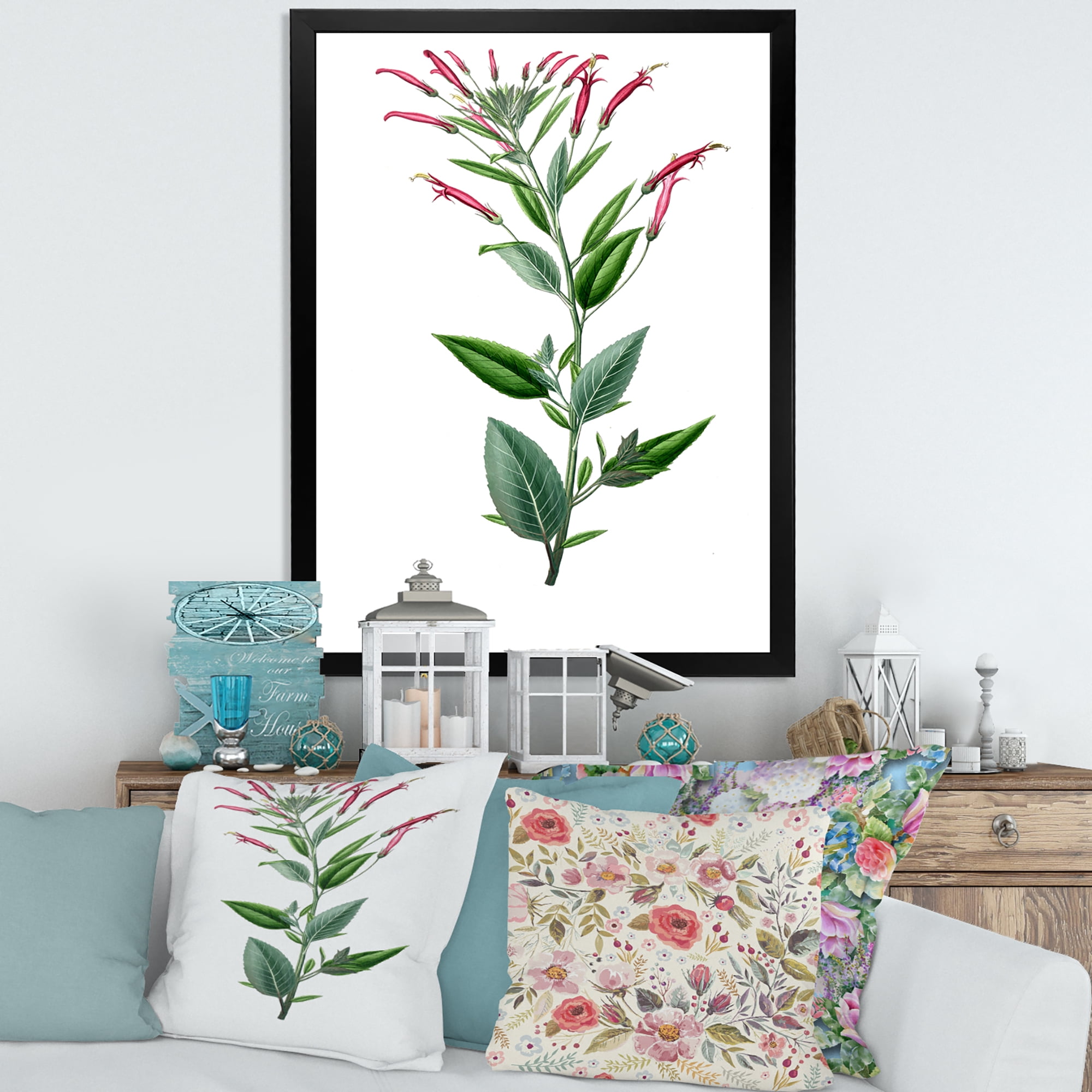 Designart 'Ancient American Flora III' Traditional Framed Art Print