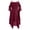 Wine, variant on Lindreshi Gothic Dresses for Women Halloween Women's Fashion Dark In Ruffle Sleeves Off Shoulder Gothic Midi Dress