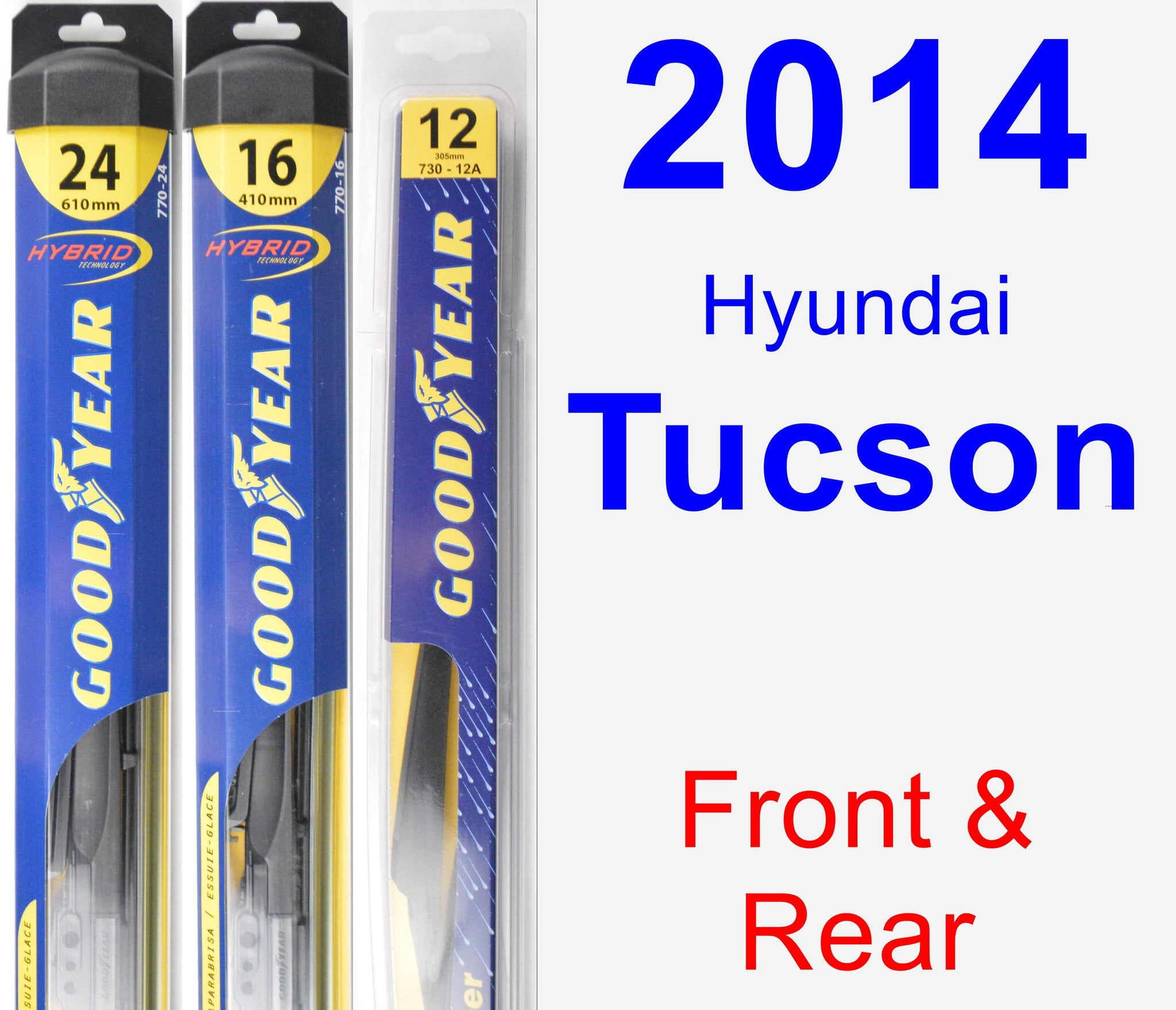 2014 Hyundai Tucson Wiper Blade Set/Kit (Front & Rear) (3 Blades