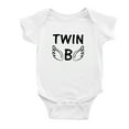 thumbnail image 3 of Twin A & Twin B White Baby Short Sleeve Twin Baby Bodysuit (White, 18-24M), 3 of 5