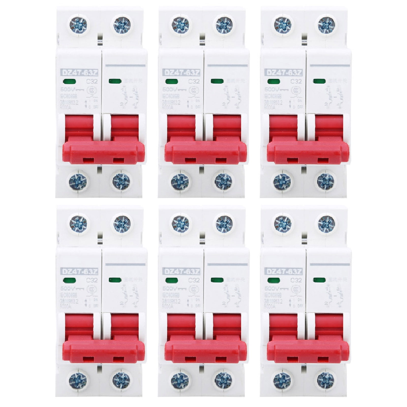 Circuit Breaker, 6Pcs MCB, Leakage Circuit Pr Circuit Protection