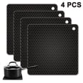 thumbnail image 1 of Mantel individual cuadrado de silicona de 4 piezas - Negro Fokelyi 2034034-1, 1 of 9