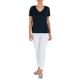thumbnail image 6 of Time and Tru Women's Pima Cotton Blend V Neck Tee, 2-Pack, Sizes XS-XXXL, 6 of 6