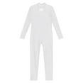 thumbnail image 2 of dPois Kids Girls Sequins Mock Neck Gymnastics Leotard Jumpsuit One Piece Bodysuit Dancing Skating White 8, 2 of 4