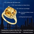 thumbnail image 2 of Gem Stone King 10K Yellow Gold Yellow Citrine and White Created Sapphire Ring for Women | 6.09 Cttw | Center Cushion Cut 12MM | Gemstone November Birthstone | Size 5 to 9, 2 of 5