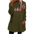 thumbnail image 2 of Puntoco Suéter Mujer Cuello Redondo e Invierno Suelto Estampado Bolsillo Cálido Manga Larga Blusa Tops Navidad Liquidación Puntoco Puntoco-1021, 2 of 4