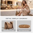 thumbnail image 4 of JKCCZLL Womens Summer Straw Woven Beach Bag Large Bohemian Handmade Crochet Shoulder Tote Purse Vacation Handbag,Brown,go out, 4 of 9