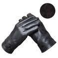 thumbnail image 3 of dianhelloya Winter Gloves Plush Full Fingers Genuine Leather Solid Color Anti-slip Windproof Soft Scratch Resistant Cycling Gloves for Daily Wear 1 Pair Black, 3 of 8