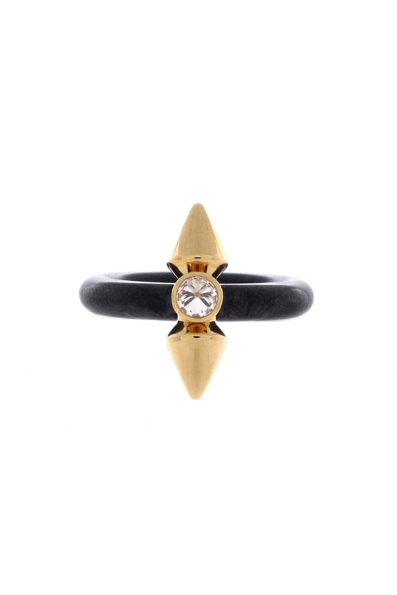 Pre-Owned x Pharrell Williams Titan Ring 18K Yellow Gold with Titanium and Diamond By Rebag