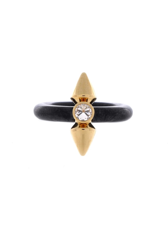 Pre-Owned x Pharrell Williams Titan Ring 18K Yellow Gold with Titanium and Diamond By Rebag