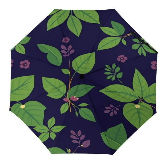Floral Leaf Pattern Sunscreen Parasol Outdoor Convinient Folding Umbrella With UV Protection Portable Stylish Umbrella
