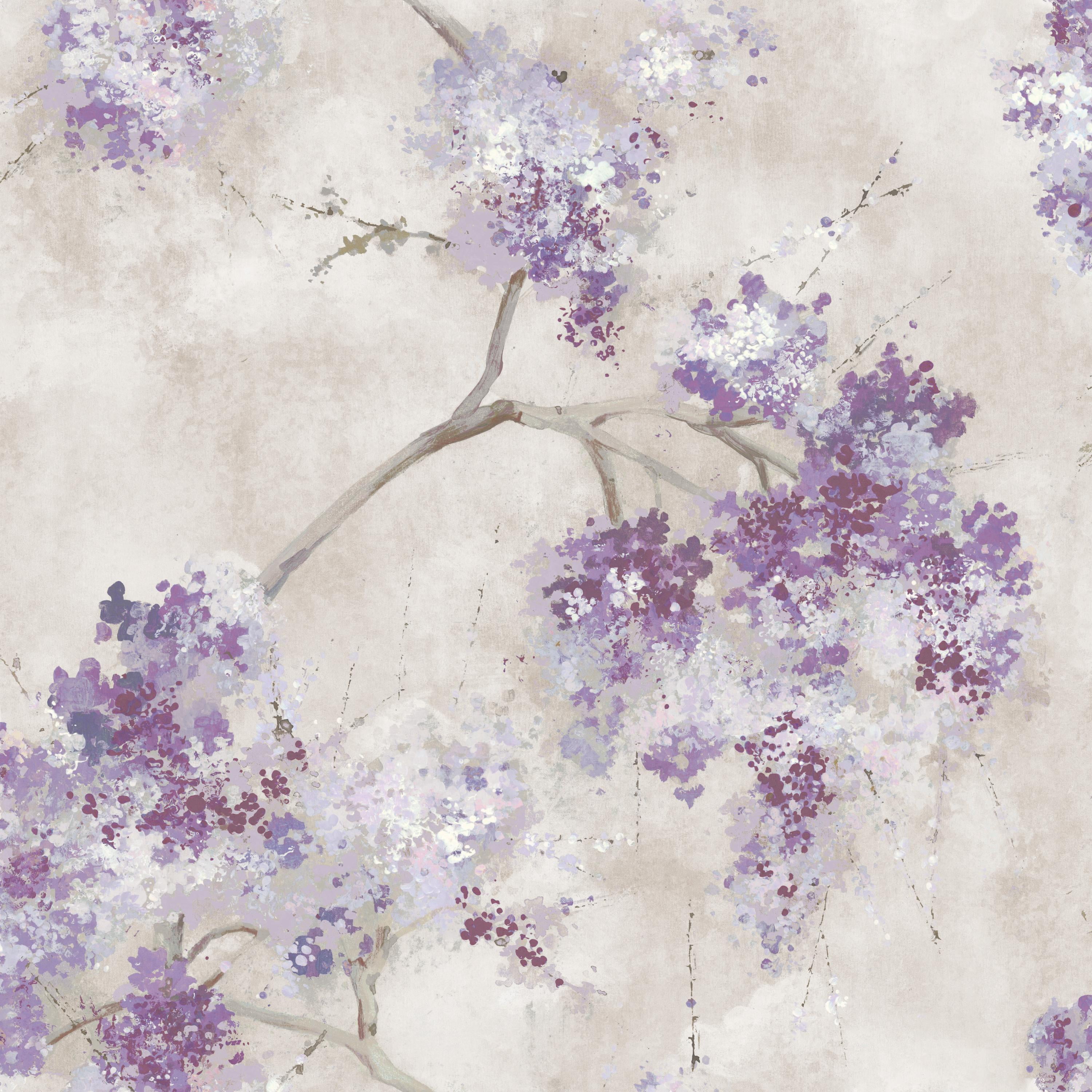 RoomMates Purple Weeping Cherry Tree Blossom Peel and Stick Wallpaper