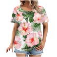 thumbnail image 2 of Rezuofi 2 Pcs Women's Plus Size Knotted Tops Short Sleeve Tees Casual Tunics Blouses, 2 of 5