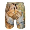 thumbnail image 3 of Pofeuu Girl Hugging Dog Flowers Prin Men's Swim Trunks Quick Dry Bathing Suit Swimming Board Shorts Mesh Lining Beach Swimwear-XX-Large, 3 of 6