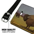 thumbnail image 3 of American Bison Buffalo Herd on the Plains Rectangle Leather Luggage Card Suitcase Carry-On ID Tag, 3 of 7