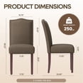 thumbnail image 4 of AFO Upholstered Dining Chairs Set of 6, Fabric Parsons Kitchen Chairs with Nailhead Trim, High-Density Cushion & Solid Wood Legs, For Dining Room, Living Room, Restaurant & Cafe, Camel, 4 of 8