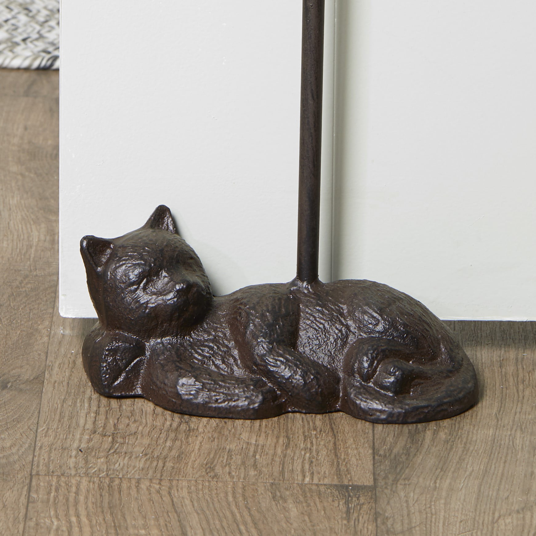 Heavy Cast Iron Country CAT Door Stop Tall Handle Farmhouse Rustic Home Decor 