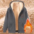 thumbnail image 2 of Christmas Zip Up Hoodies for Women 2025 Long Sleeve Fleece Lined Xmas Hooded Sweatshirt with Pockets Jacket Coat, 2 of 4