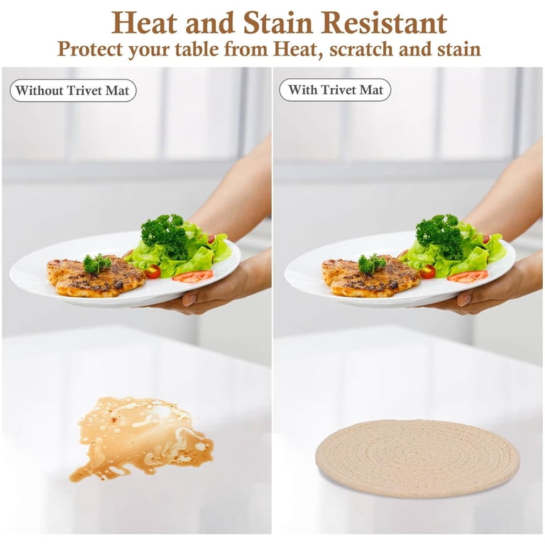 BEVTEE Cotton Trivet Set, 6-Pack Round Hot Pads photo 2