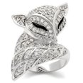 thumbnail image 1 of Rhodium Brass Ring with AAA Grade CZ, Clear - Size 7, 1 of 1