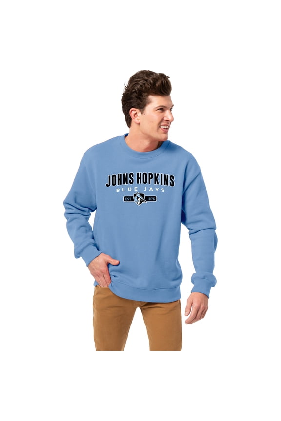 Men's League Collegiate Wear Light Blue Johns Hopkins Blue Jays Essentials 2.0 Fleece Pullover Sweatshirt