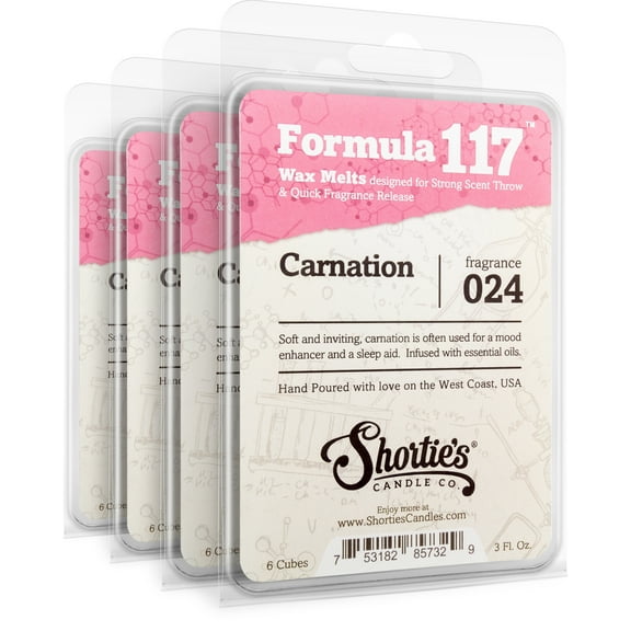 Pure Carnation Wax Melts Bulk Pack - Highly Scented   Essential & Natural Oils - Shortie's Candle Company