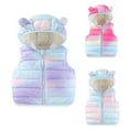 thumbnail image 3 of Odeerbi Kids Boys Girls Winter Thermal Hooded Puffer Vest Gradient Lightweight Down Gilet Vest Outerwear Warm Waistcoat Chid Baby Clothes Multicolor, 3 of 3