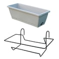 thumbnail image 1 of Balcony Plant Trough with Tray and Rack – Plastic Rectangular Hanging Flower & Vegetable Planter, 1 of 6