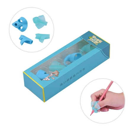 Adorable Ring Pencil Grips Eco-friendly Soft Silicone Pencil Holders Writing Posture Correction Finger Grip for Kids Preschoolers Special Education Supplies Pencil Grippers Set of 4pcs