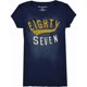 thumbnail image 1 of Aeropostale Camiseta gráfica Aero 87 para mujer, azul, extra pequeña, 1 of 1
