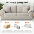 thumbnail image 4 of EOP 62.99" Wide Cloud Compression Sofa, Full Sponge Loveseat with Deep Seat, Upholstered Couch with 4 Pillows, No Assembly Required for Small Living Spaces, Camel, 4 of 9