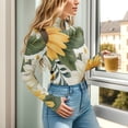 thumbnail image 5 of Bee Flowers Women's Mock Turtle Neck Long Sleeve Tops Bodysuit Jumpsuit One Piece Leotards Shirt, 5 of 8