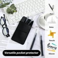 thumbnail image 3 of Pocket Protector, PU Leather Pocket Organizer, Pocket Pouch for Men Pocket Shirt Lab Coat for School Office Hospital Supplies, 3 of 4